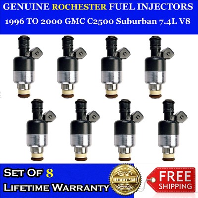 8x OEM ROCHESTER Fuel Injectors For 1996 TO 2000 GMC C2500 Suburban 7.4L V8