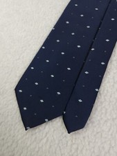 American Traditions Polyester 5% Silk Men’s Tie Made in the USA Blue 3.5"Wx57"L