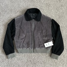 Rvca Womens Size S Lily Sherpa Jacket Corduroy Sherpa Fleece Colorblock