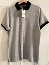 Image of Barbour Mens Shirt M Grey Marl Polo Casual Button Collared Cotton NWT