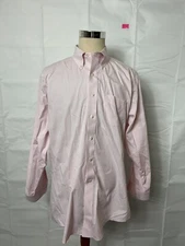 Brooks Brothers Mens Shirt Button Up Long Sleeve Pink Cotton Sz 17.5-4/5 Regent