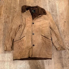 Vintage Shearling-Style Jacket • Tan Suede with Faux Fur Collar 🧥