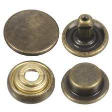 30Set Press-Stud Cap Button 15mm Metal Snap Fastener for Clothes DIY, Bronze