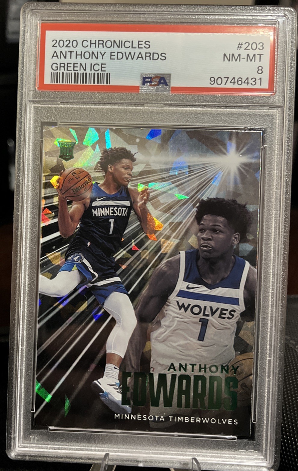 2020-21 Panini Chronicles - Essentials Anthony Edwards #203 Green Ice (RC)