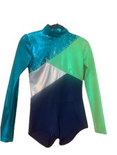 Biketard Hologram Greens Silver Rhinestones Navy The Lineup Small