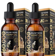NEW Busters Organic Hemp Oil Large 60 Milliliters 2-Pack - Dogs Cats Max Potency