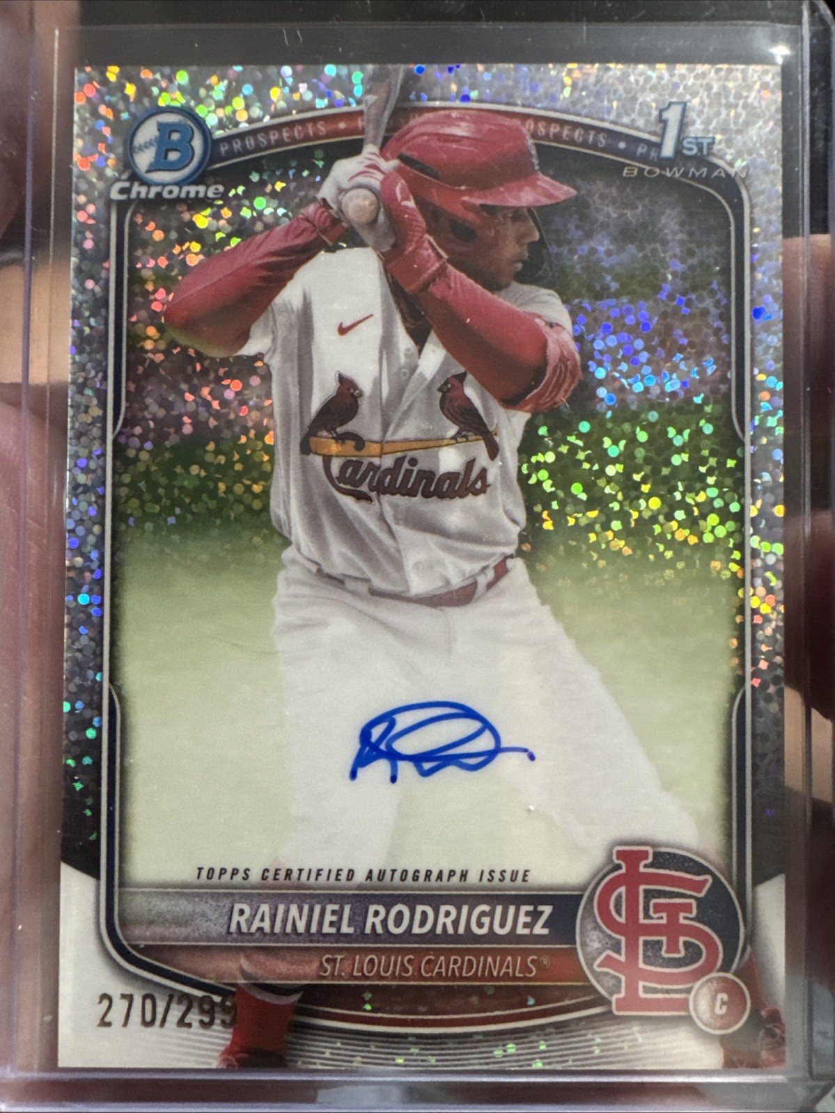 2025 Bowman Chrome Rainiel Rodriguez #CPA-RR 1st Bowman Auto Speckle /299