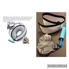 Inflatable Dog Cone Collar w/Pump - Small Dog Donut Collar After Surgery