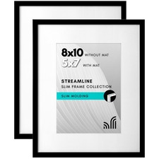 Americanflat 8x10 Picture Frame Set of 2 - Shatter-Resistant Glass - Wall or Tab