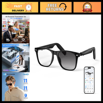 Smart AI Glasses for Men & Women, Real-time Translation 145 Languages, Bluetooth