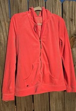 Lilly Pulitzer Larina Hoodie Soft Velour Zip Up Sz M Neon Pink