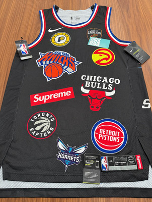NIKE LAB SUPREME NBA TEAMS AUTHENTIC JERSEY BOX LOGO LAKERS KNICKS SPURS 44 M