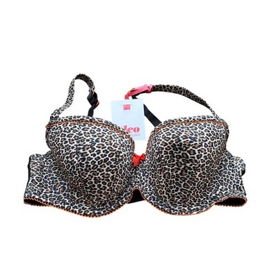 NWT Cheetah Print Bra Size 34DD Molded Balconnette Bra