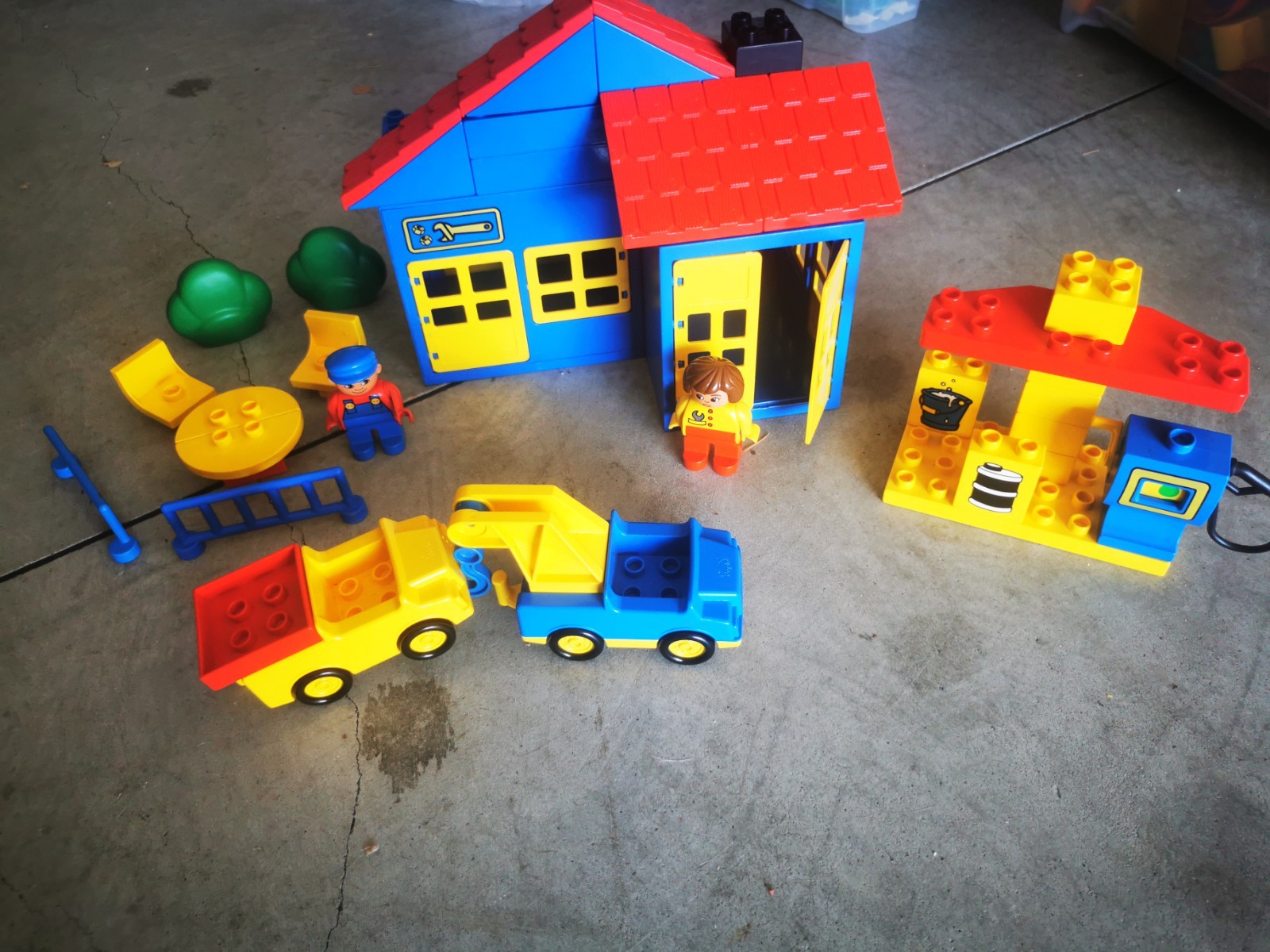 Lego Duplo Vintage 2657 Gas Station, Stazione Di Servizi 💯 % Completo