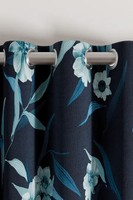 Ted Baker 'Cabana' navy Cotton Lined Curtains eyelets, blackout  W228 DROP 183CM