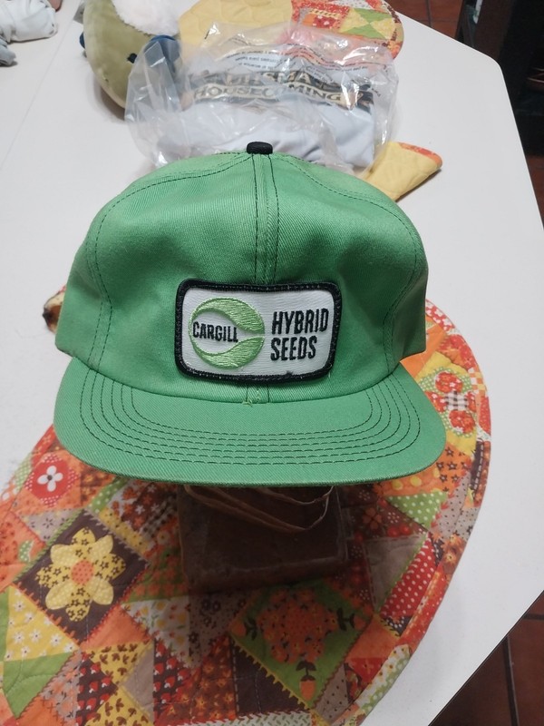 Vtg Cargill Hybrid Seeds Snapback Hat  - Kelly Green - Kproducts Hat W/ Patch