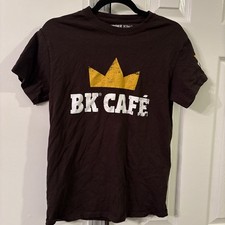 Burger King BK Cafe T-Shirt Sz Sm-Brown Flame Roasted Freshly Brewed Distressed