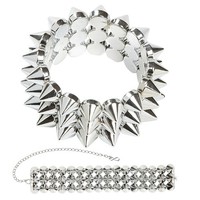 Halloween Karneval Fasching KostÜM ZubehÖR Kette & Armband Mit Nieten Neu