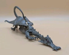 6" Vintage Rawcliffe Pewter Stalking Prowling Dragon Red Crystal Eyes D&D 