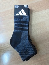NWT ADIDAS Cushioned Quarter Socks Men  s 6-12 Arch Support Aeroready 3-Pr Black