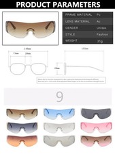 Cyberpunk Rimless Sunglasses Gradient UV400 One Piece Party Outdoor Shades