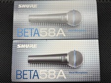 Lot of 2: Shure Beta 58A Supercardioid Dynamic Vocal Microphone