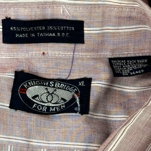 VINTAGE KNIGHT'S BRIDGE BUTTON-UP SHIRT, SIZE XL, CHEST 49", LENGTH 29.5" - Picture 2 of 3