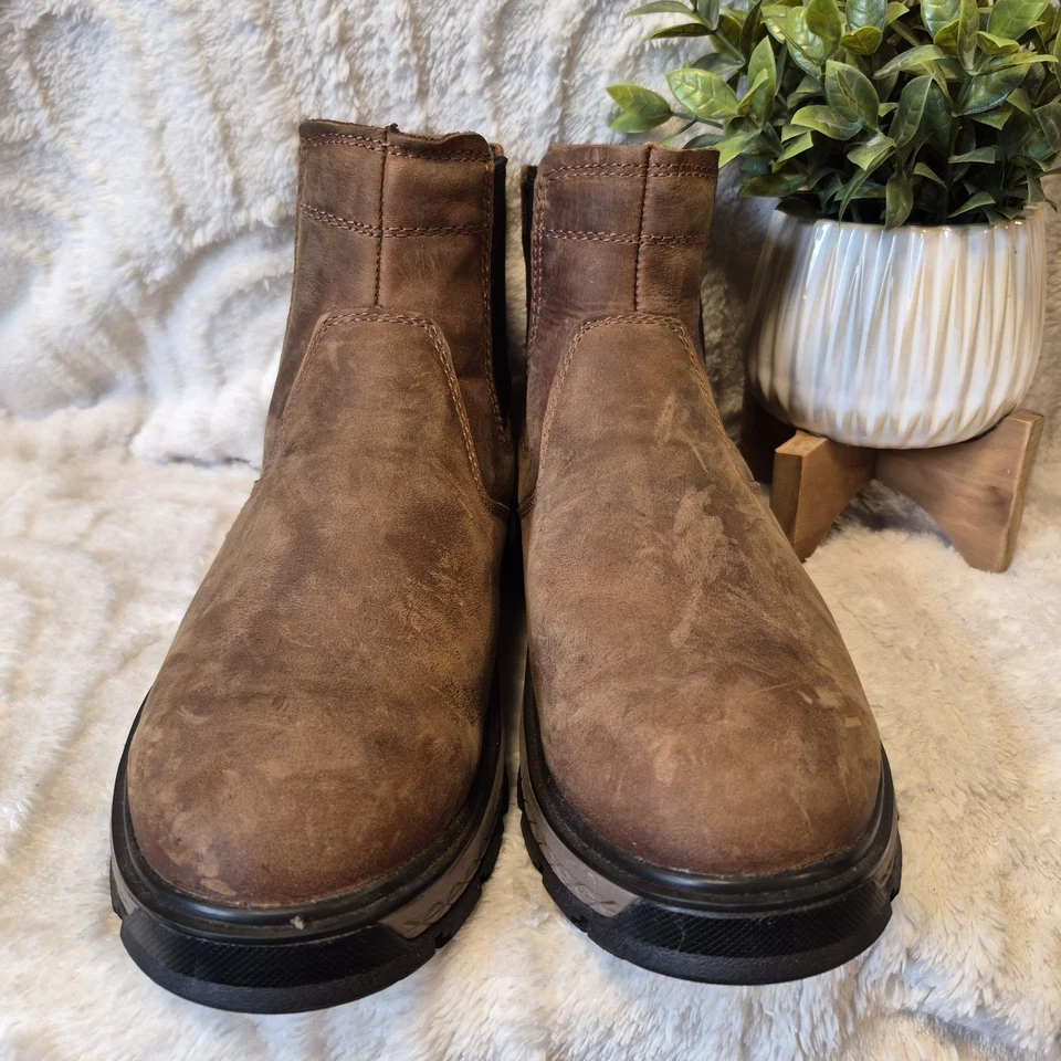 Botas Chelsea Caterpillar CAT Exposition Botas de Trabajo Pirámide Cuero Marrón Talla 10 Foto 3 de 4