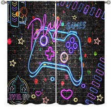 Game Gaming Gamepad Rod Pocket Blackout Curtains for Boy Girl Bedroom,Colorfu...