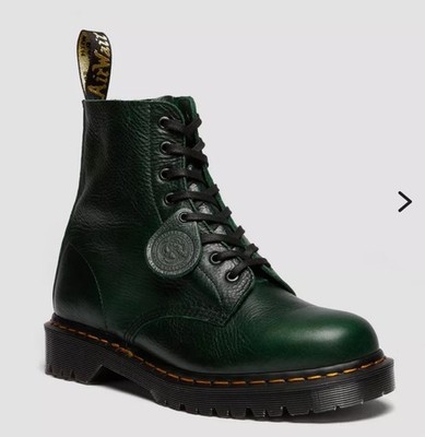 1460 PASCAL MADE IN ENGLAND Buckingham Leather Lace Up Boots Green Size 8