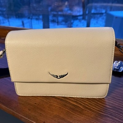 Zadig & Voltaire Lolita Wings Leather Crossbody Bag in Off-White NEW WITH Tags