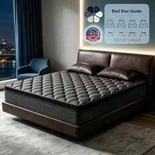 10 12 14'' Gel Memory Foam Mattress Hybrid Pocket Spring Queen Bedding In A Box