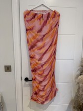 PrettyLittleThing Plus Tie Dye Pink Orange Tube Bodycon Maxi Dress Bandeau 20