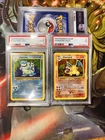 PSA 7 Charizard #4 PSA 6 Blastoise #2 1999 Pokemon Base Set Umlimited