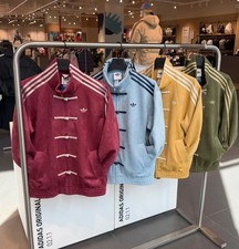 Adidas Originals 2026 New Chinese Jackets Style Stand Collar Striped Long Sleeve