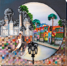 Midi Bead Embroidery Kit on Natural Artist Canvas stitch supplies needlework DIY