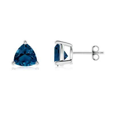 ANGARA natürliche London Blautopas Ohrstecker in Silber für Damen (Größe-7 mm)