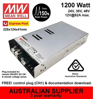 MeanWell LRS-1200 Power Supply 1200W 12V 24V 36V 48V DC = RSP-1000 replacement?