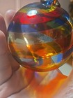 Vintage Hand Blown Art Glass Christmas Ornament Rainbow Swirl Ball — photo 8