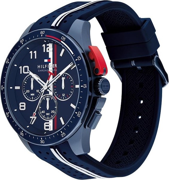 Tommy Hilfiger 1792169 caja azul, correa azul, esfera azul, cronógrafo, 46mm para hombre 2