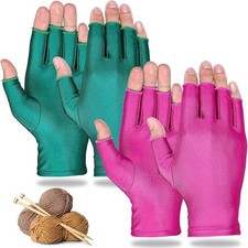 2 Pairs Craft Gloves Knitting Gloves for Quil...