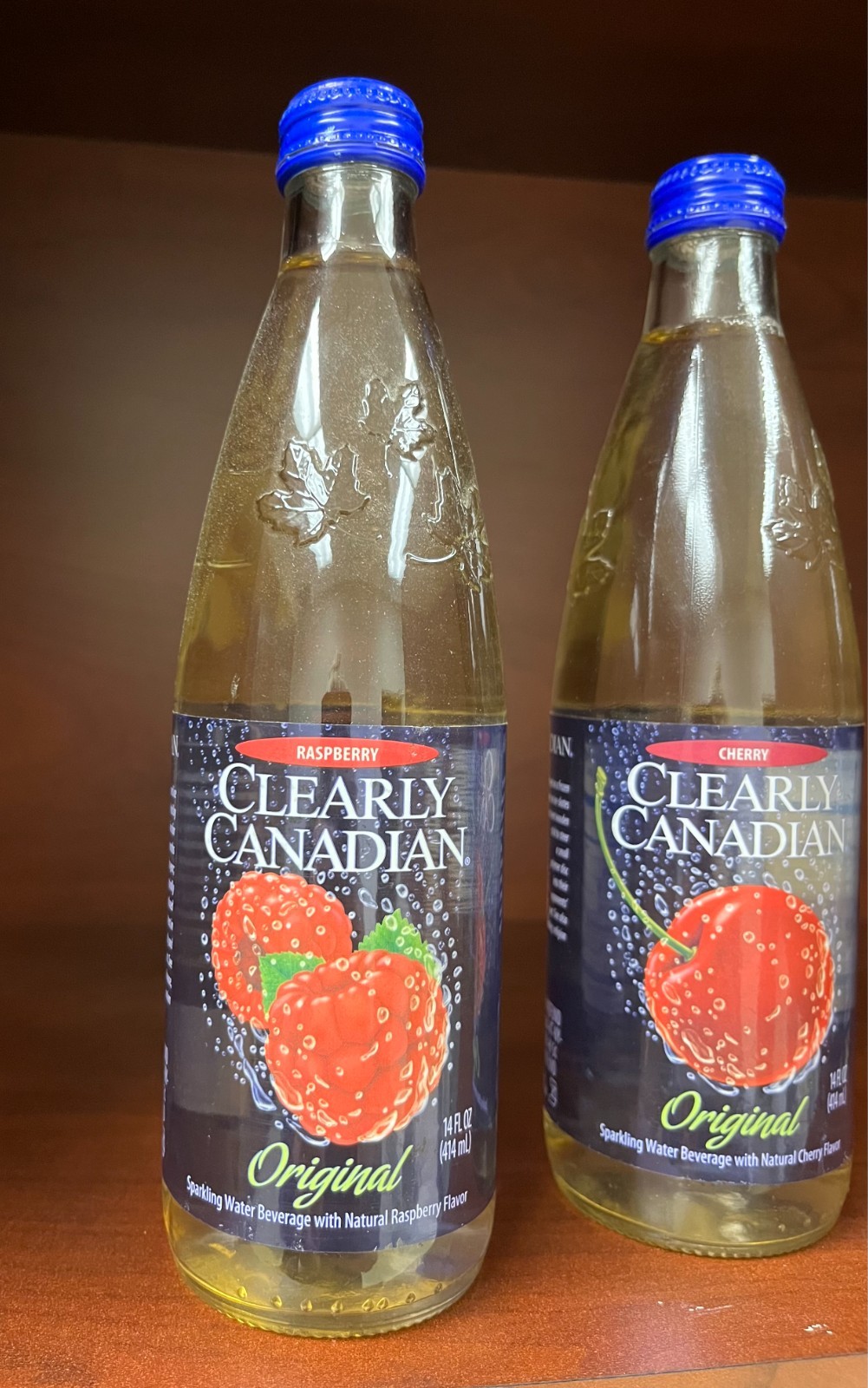 Vintage Clearly Canadian Bottles-Blackberry, Strawberry, Cherry, 13 oz. Not Open