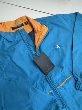 VTG Y2K Dunbrooke Aflac Duck Logo Windbreaker Jacket Blue Orange Mesh Large NWT