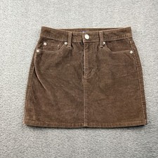 VINTAGE Gap Brown Corduroy Mini Skirt Womens Size 0/25 Stretch 1969 5-Pocket