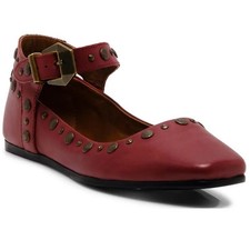 FREE PEOPLE Mystic Mary Jane Flats Size 6.5 Hickory Leather Studs Trim NEW