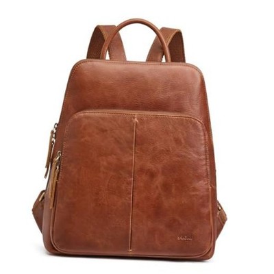 Small Leather Backpack for Women Fashion Designer Purse Anti-theft RFID Cognac