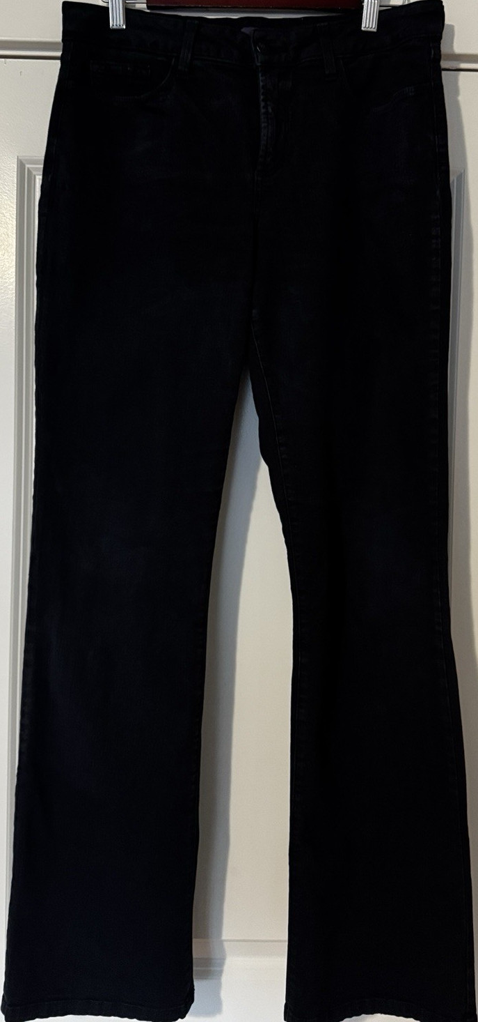 NYDJ Women’s Barbara Bootcut Jeans navy blue Solid Denim Regular Size 10