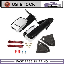 Pair Power Heated Chrome Tow Mirrors for 2003-2008 Dodge Ram LED Turn Signal