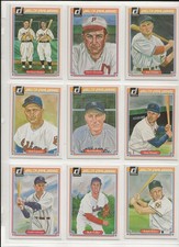 (9) 1983 DONRUSS HALL OF FAME HEROES BASEBALL CARDS  (ALL STARS) NR. MT. TO MT.!