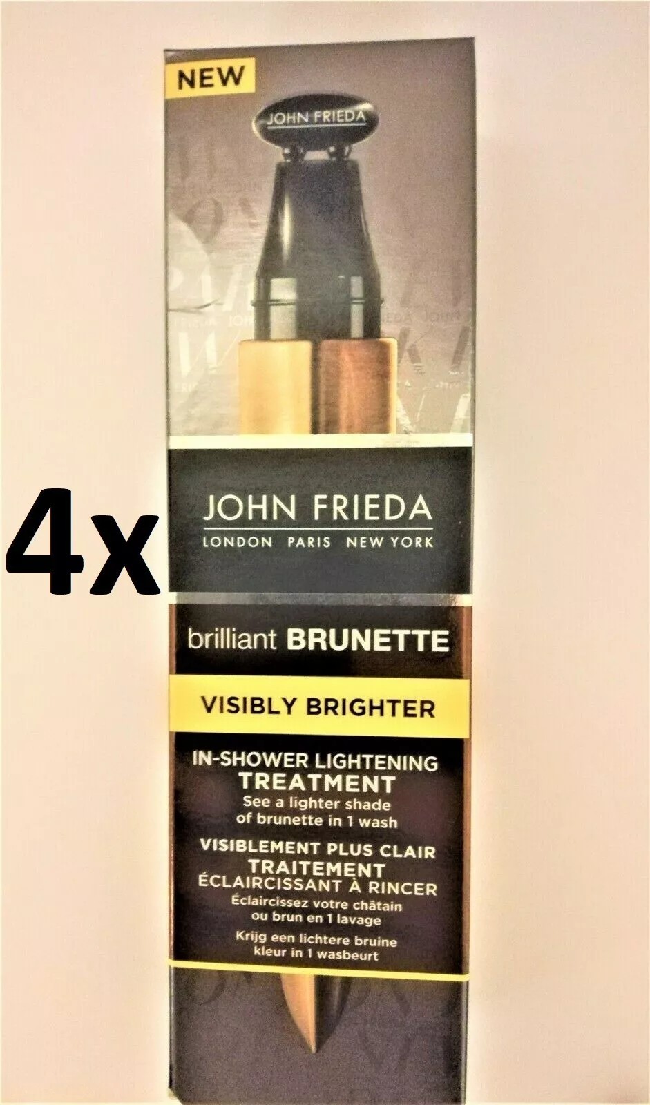 4x John Frieda Brilliant Brunette Visibly Brighter In-Shower Treatment, 34ml